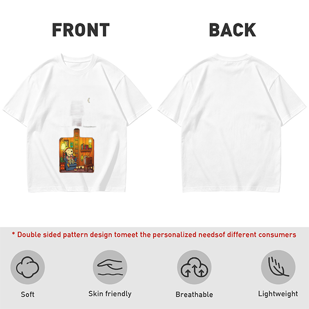 Olive T-Shirt With Cozy Dog In Room Graphic Print