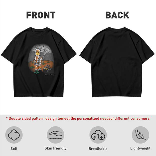 Olive T-shirt with Lego Astronaut Space Habitat Print
