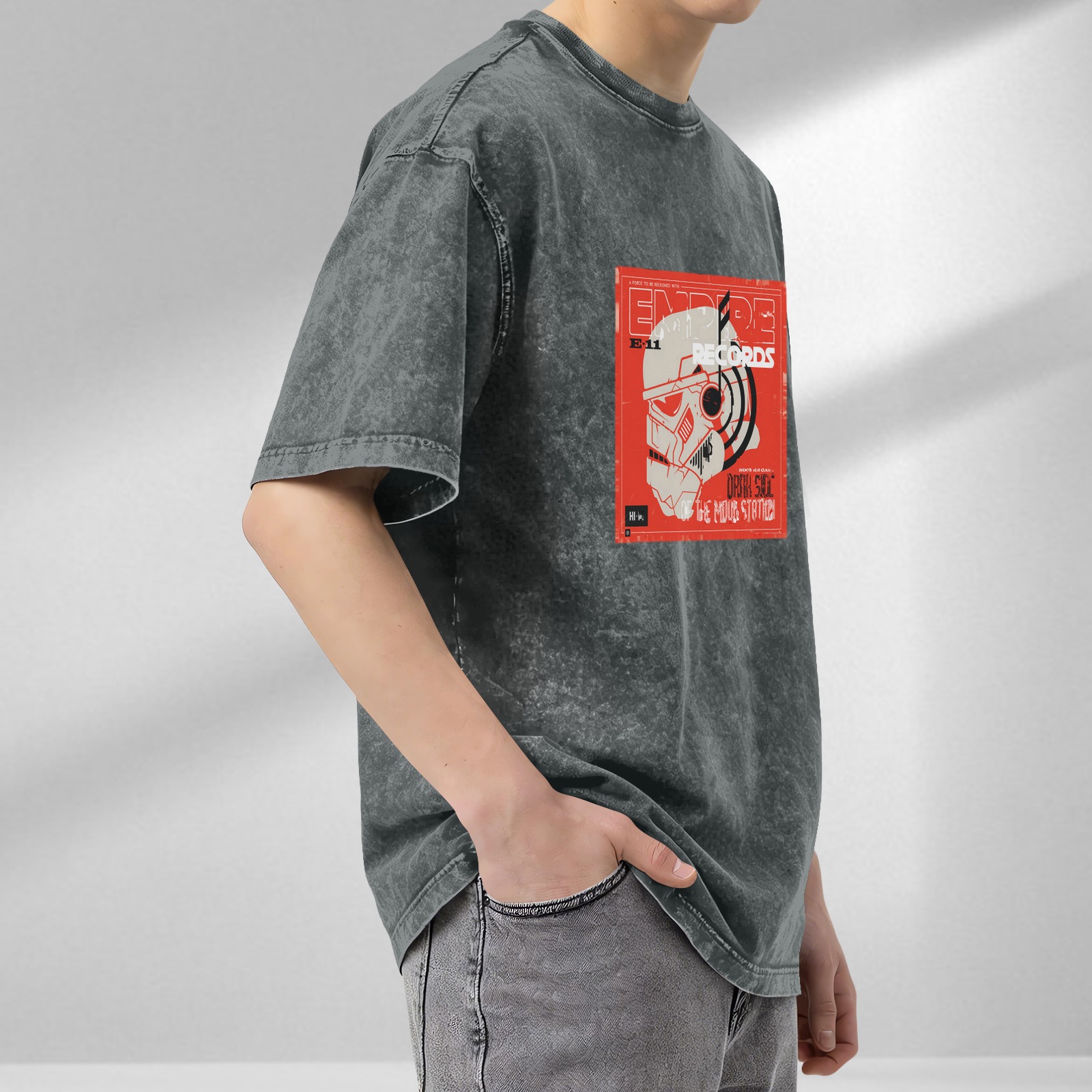 Star Wars Imperial Records Vintage Wash Graphic T-Shirt - Dark Side Music Station Design