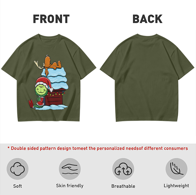 Grinch and Max Christmas Doghouse Graphic T-Shirt
