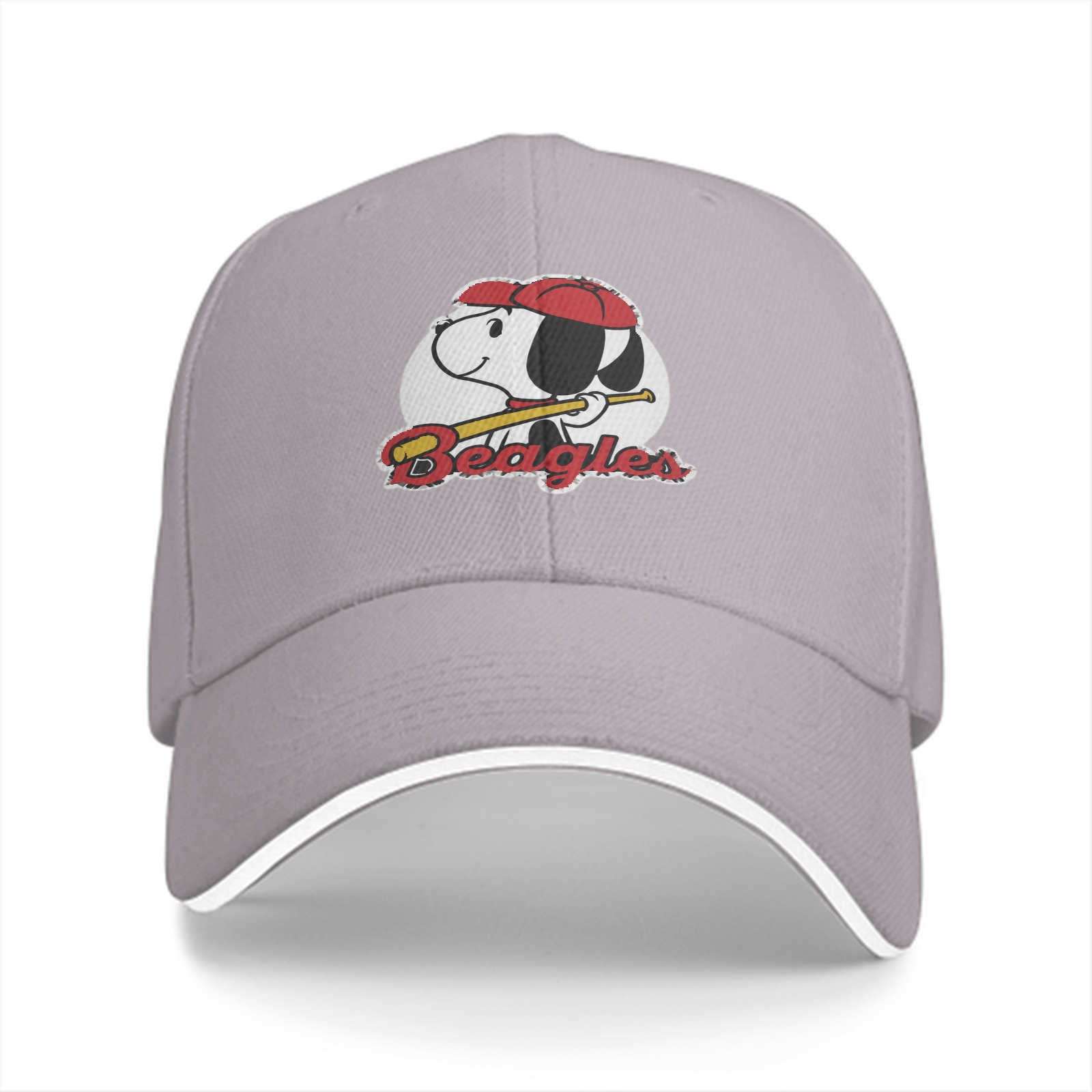 Black baseball cap with Snoopy Beagles baseball graphic
