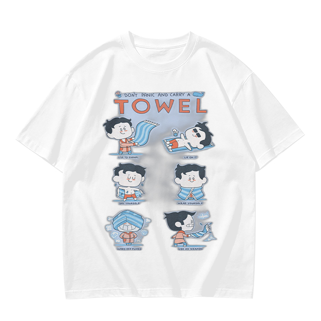 Olive T-Shirt With Cartoon Towel Themed Graphic Print