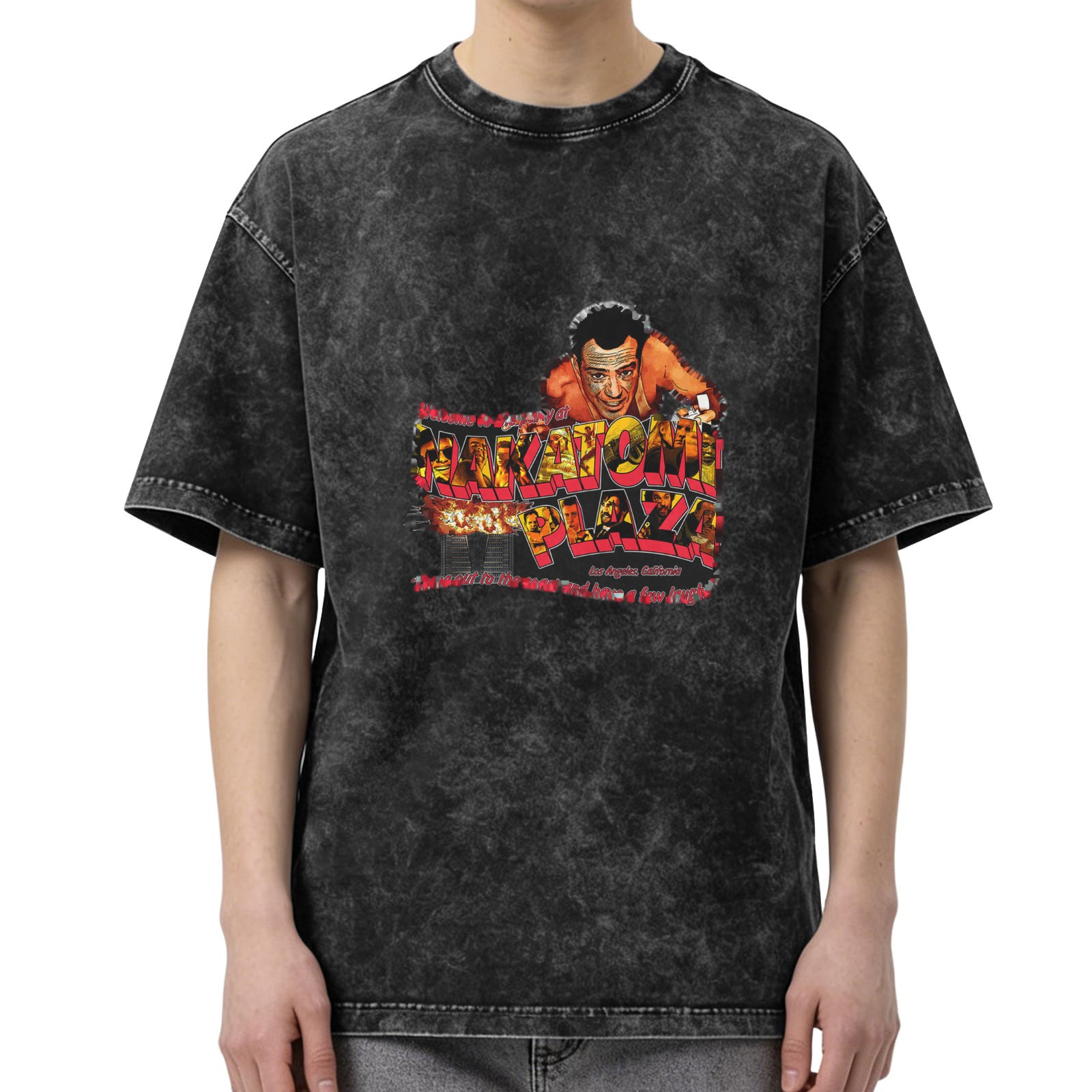 Die Hard Nakatomi Plaza Graphic Acid Wash T-Shirt