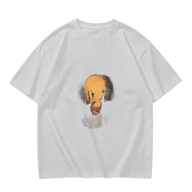 Olive Green T-Shirt With Abstract Skull Graphic Print