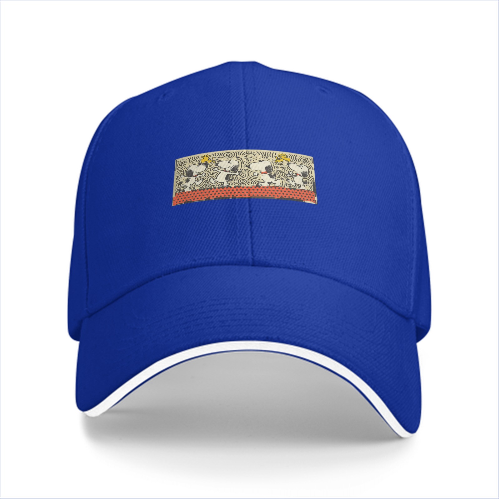 Black Baseball Cap With Snoopy And Woodstock Graphic Patch