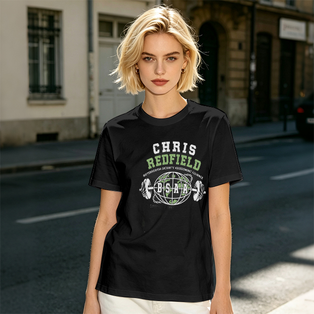 Chris Redfield BSAA Globe Barbell Graphic T-Shirt