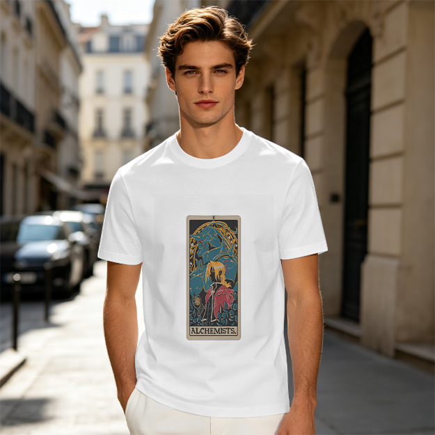 Olive T-Shirt with Fullmetal Alchemist Tarot Card Style Print