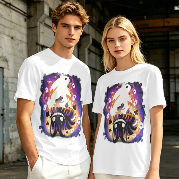 Olive T-Shirt With Magical Rabbit And Playing Card Print