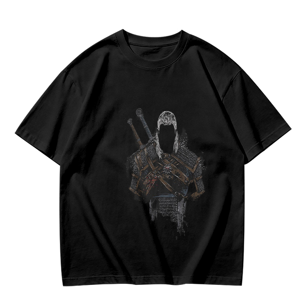 Olive Green T-Shirt With Witcher Inspired Armor Print