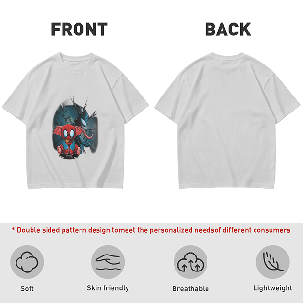 Olive T-Shirt With Spider-Eleven And Venom-Inspired Graphic Print