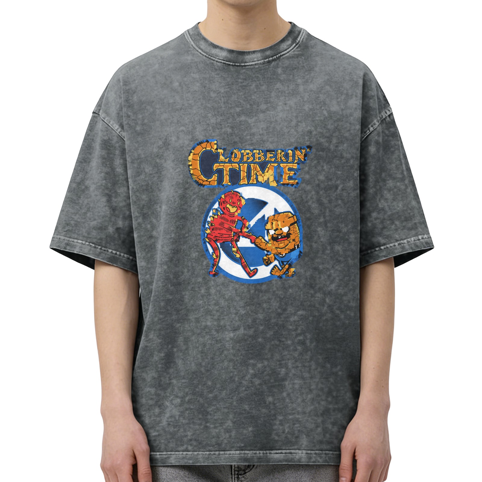 Clobberin Time Graphic Vintage Wash T-Shirt
