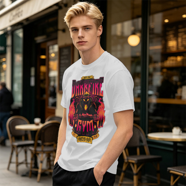 Darkfire Gym Graphic Print Olive T-Shirt