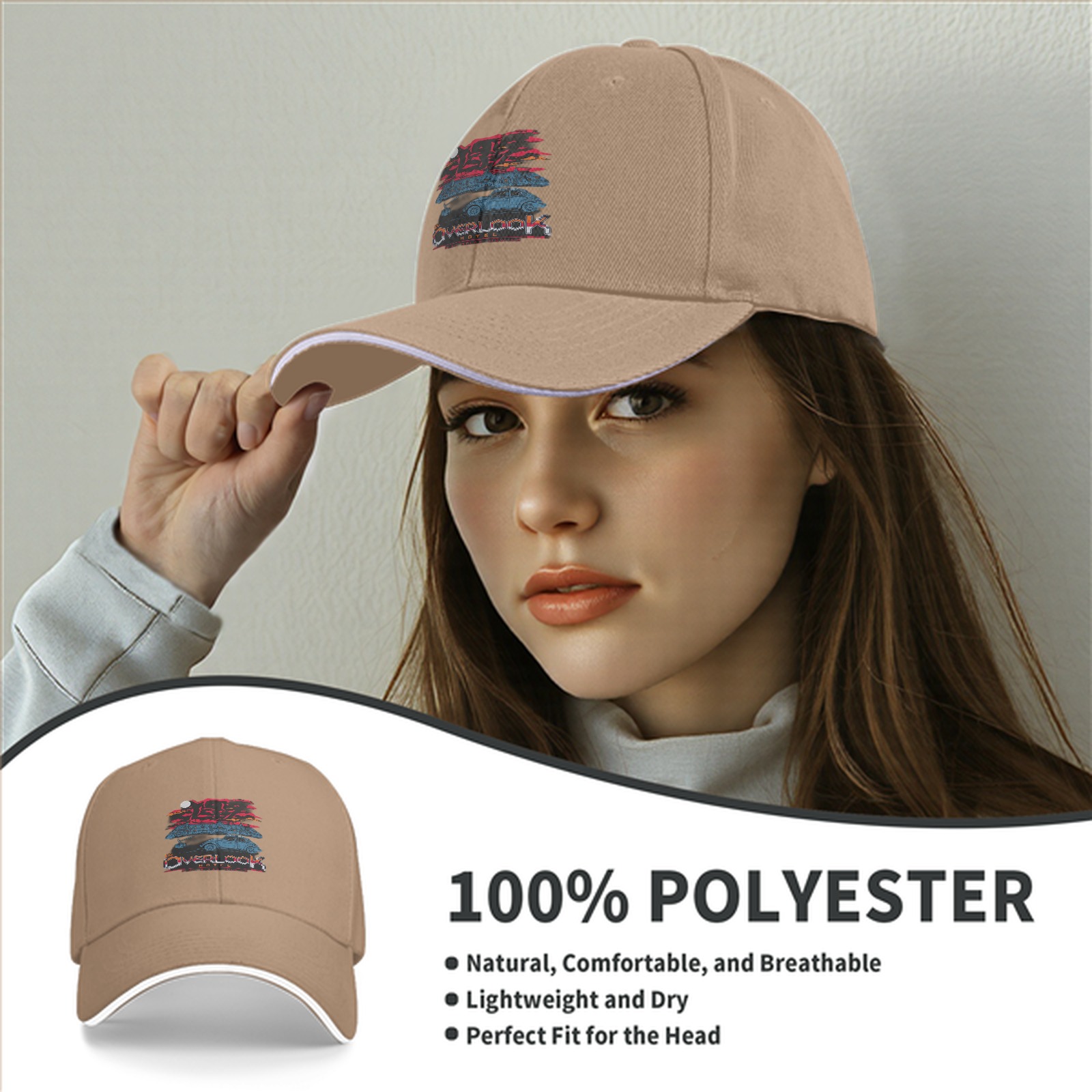 Black baseball cap with The Overlook Hotel graphic print