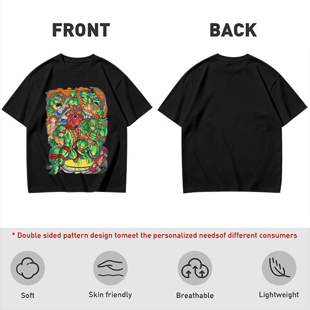 Olive Green Teenage Mutant Ninja Turtles Group Graphic T-Shirt