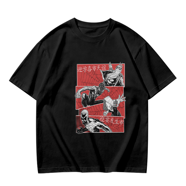 Olive T-shirt with Spider-Verse Style Comic Panels Print