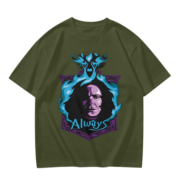 Olive T-Shirt With Severus Snape 'Always' Graphic Print