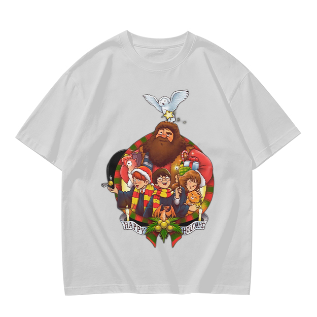 Harry Potter Happy Holiday Group Graphic Olive T-Shirt