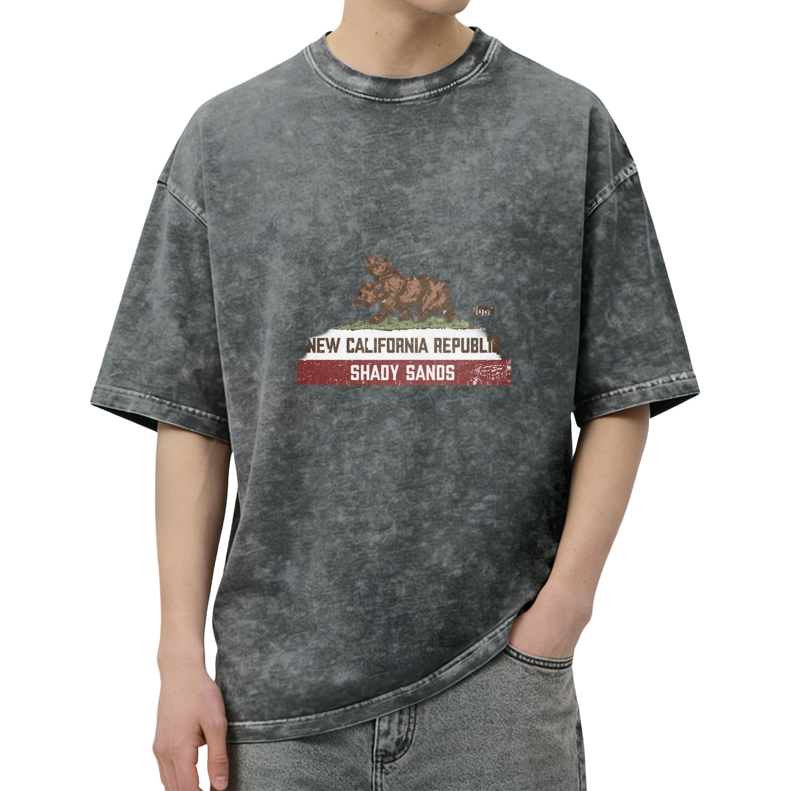 New California Republic Shady Sands Fallout Themed Vintage Wash T-Shirt