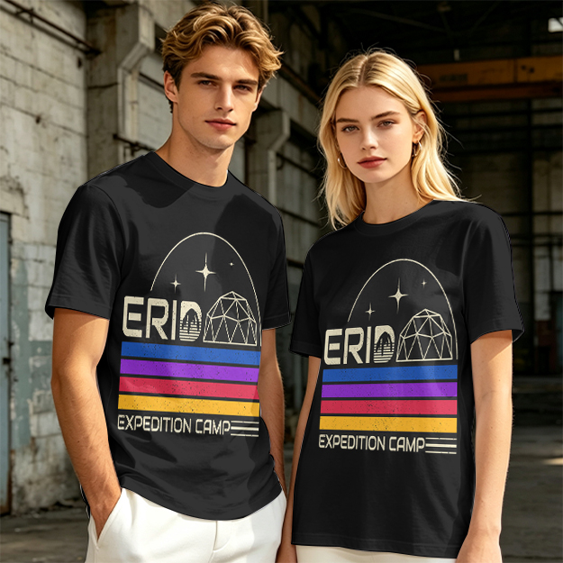 Erid Expedition Camp Retro Space Graphic T-Shirt Design