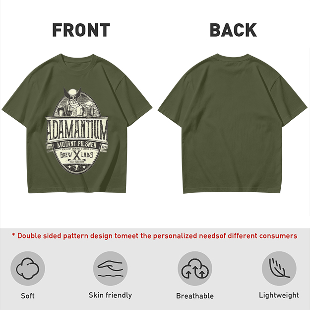 Adamantium Mutant Pilsner Wolverine Graphic T-Shirt