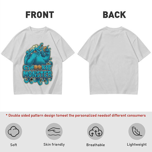 Olive t-shirt with Cthookie Monster graphic print