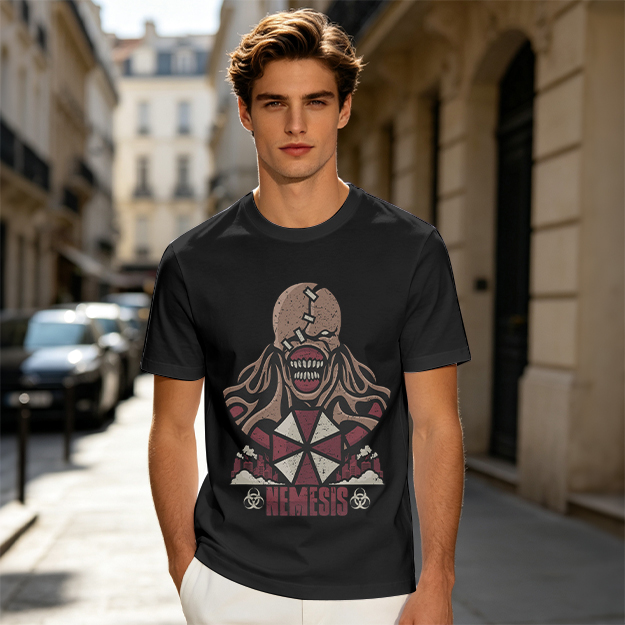 Resident Evil Nemesis Graphic Military Green T-Shirt