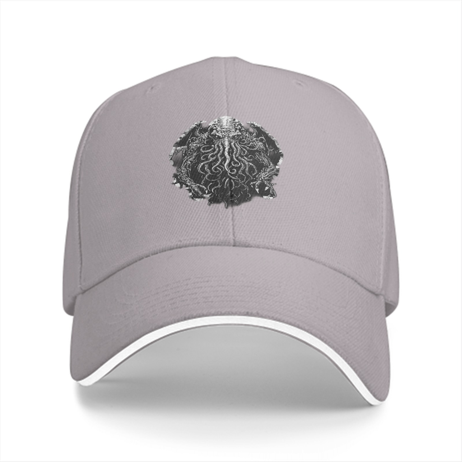 Black Baseball Cap With Cthulhu Octopus Monster Graphic