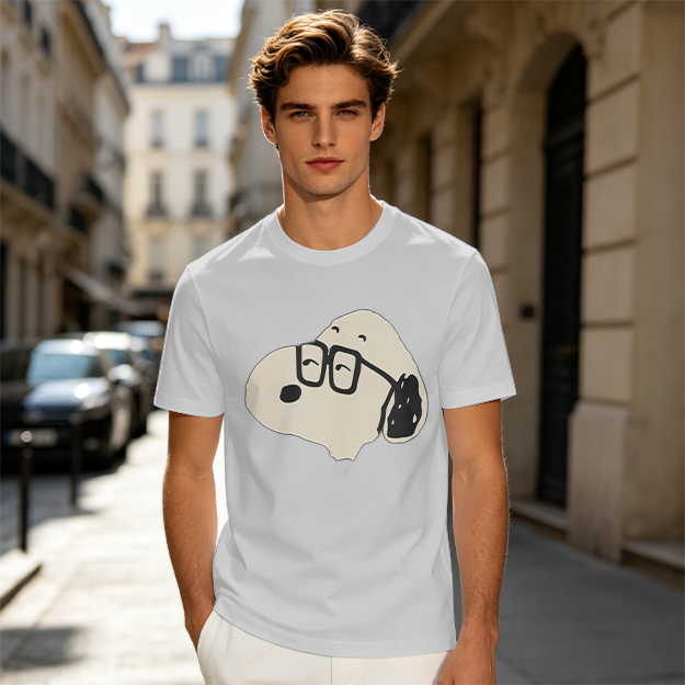 Olive T-Shirt With Snoopy Wearing Glasses Graphic