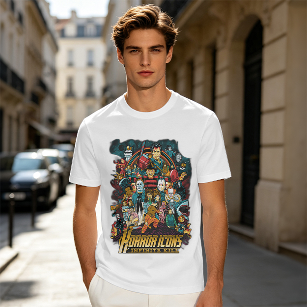 Horror Icons Group Graphic T-Shirt