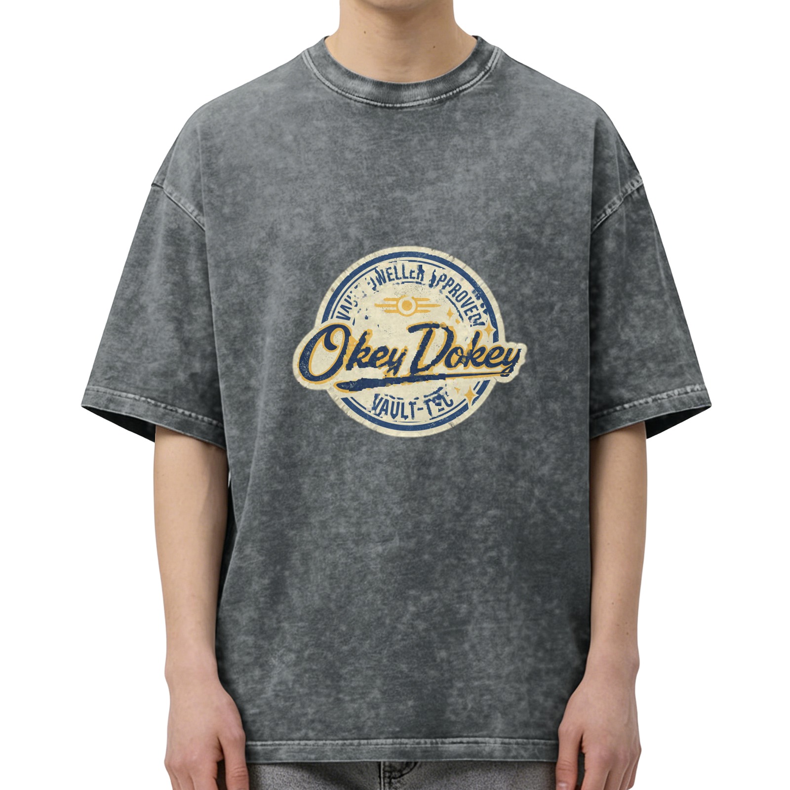 Okey Dokey Vault-Tec Graphic Stonewashed T-Shirt