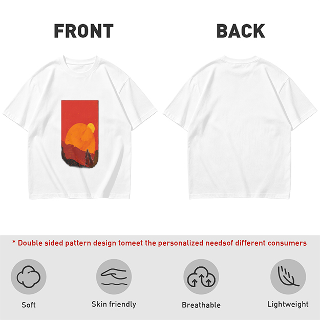 Olive T-Shirt with Desert Sunset Silhouette Graphic