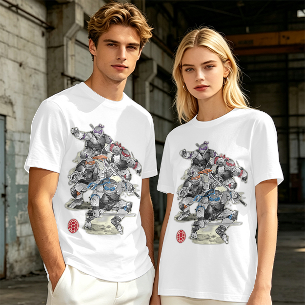 Olive T-Shirt Featuring Ninja Turtles Graphic Design