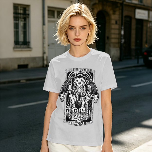 Olive Cthulhu H.P. Lovecraft Graphic T-Shirt