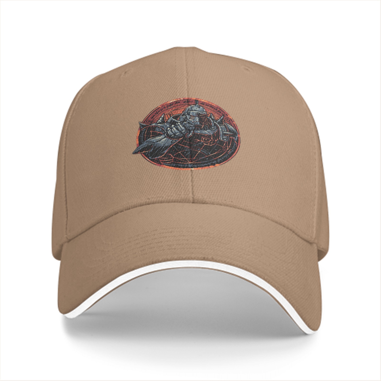 Black Baseball Cap With Armored Alchemist Character Print