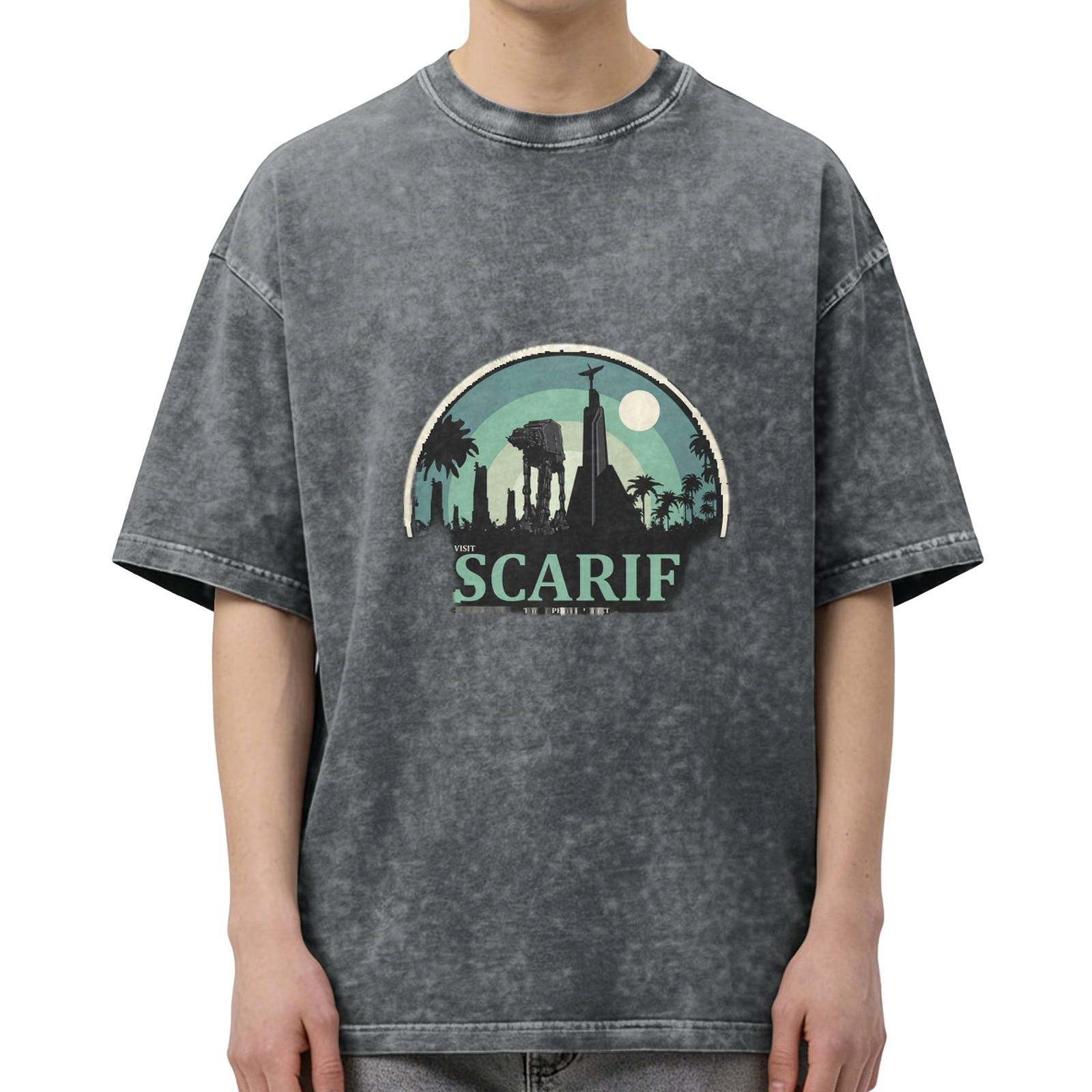 Visit Scarif Star Wars Graphic Acid Wash T-Shirt