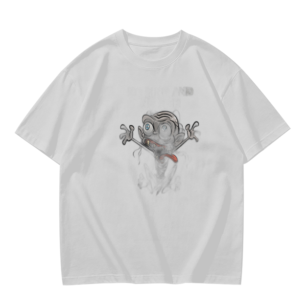 Olive Green T-Shirt With Crazy Cartoon Monster Print