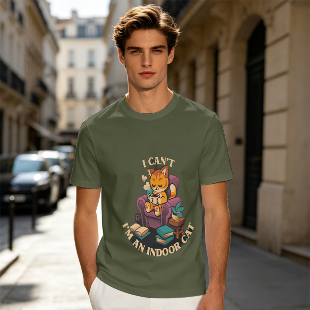 I Can't I'm An Indoor Cat Cute Kitten Graphic T-Shirt
