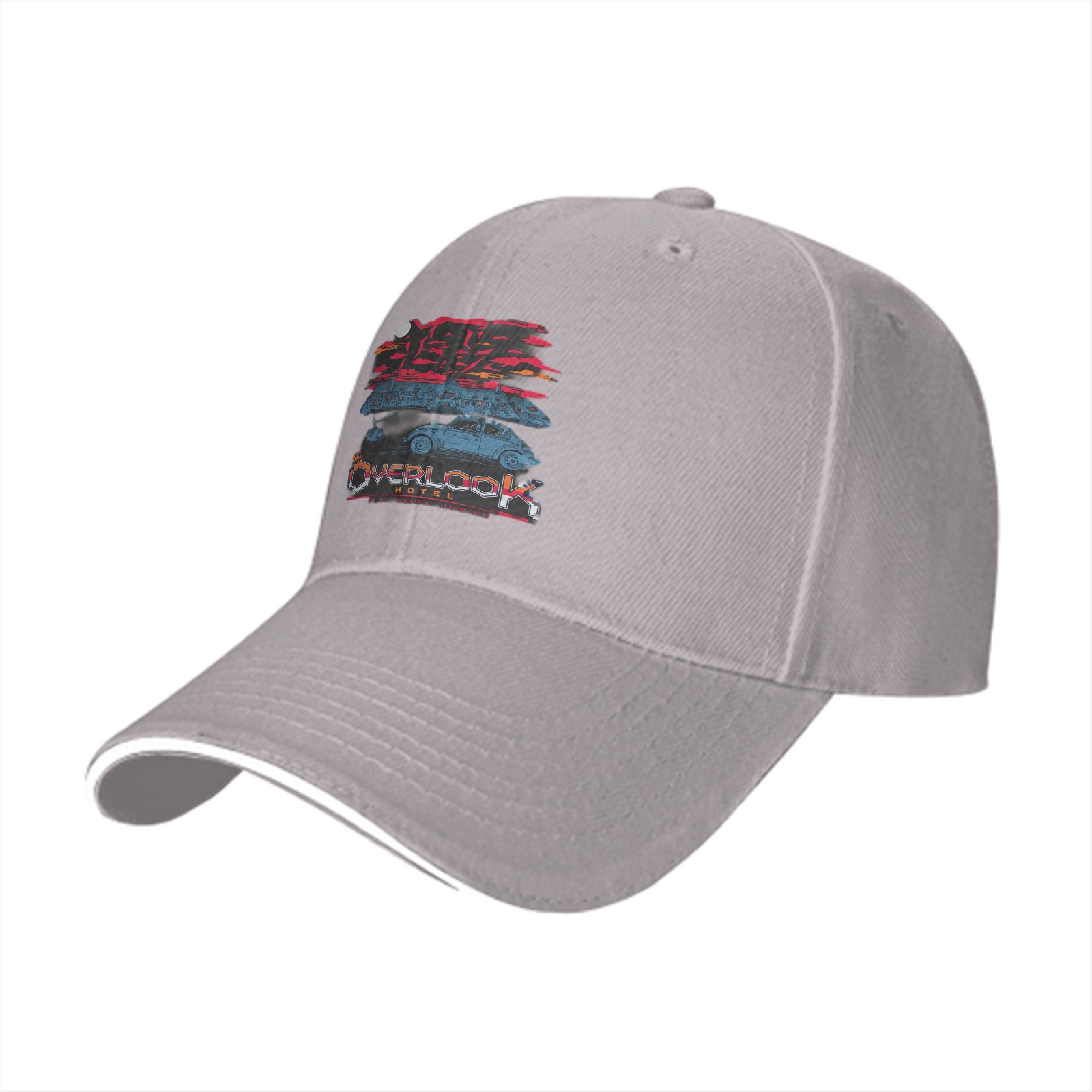 Black baseball cap with The Overlook Hotel graphic print
