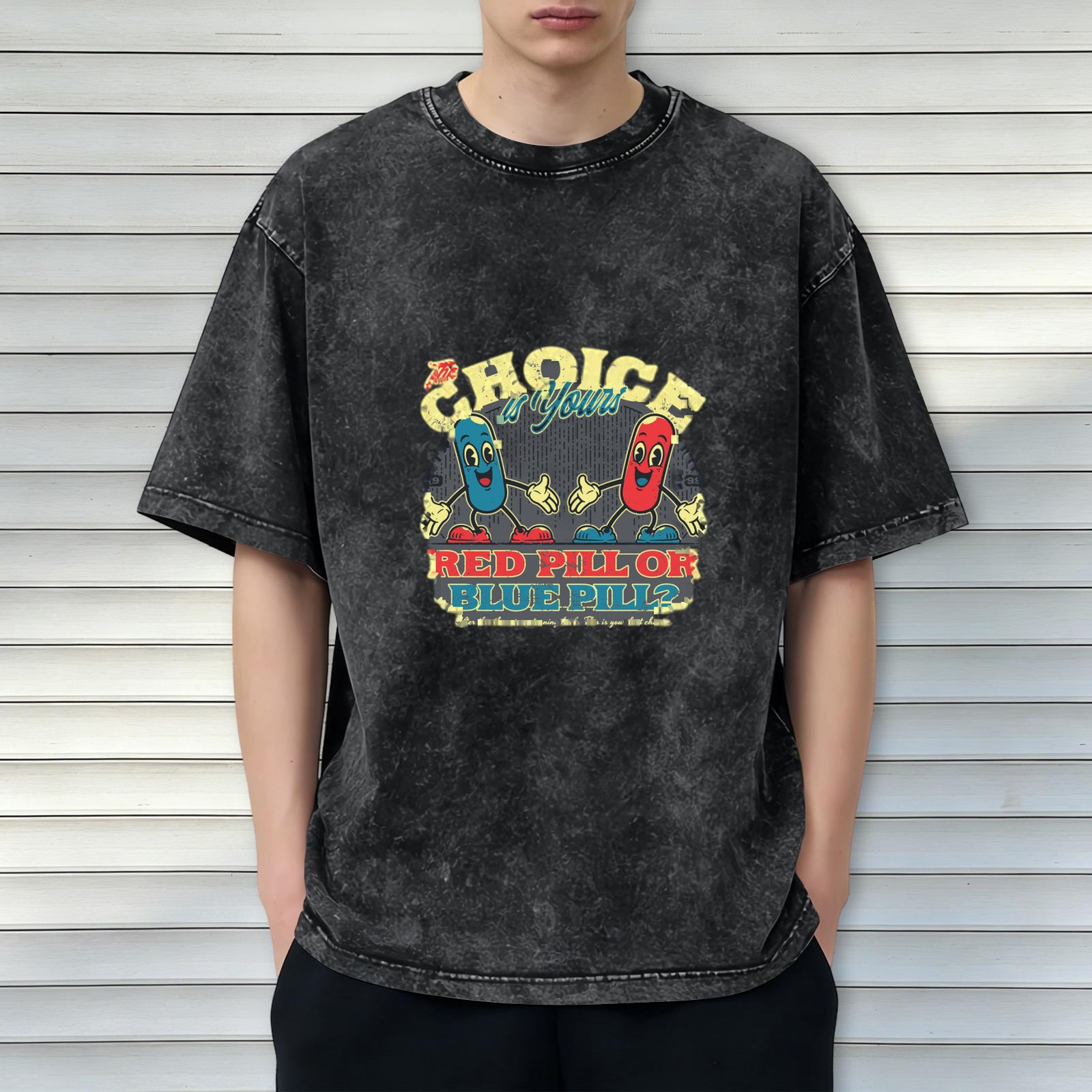 Vintage Red Pill or Blue Pill Choice Graphic T-Shirt