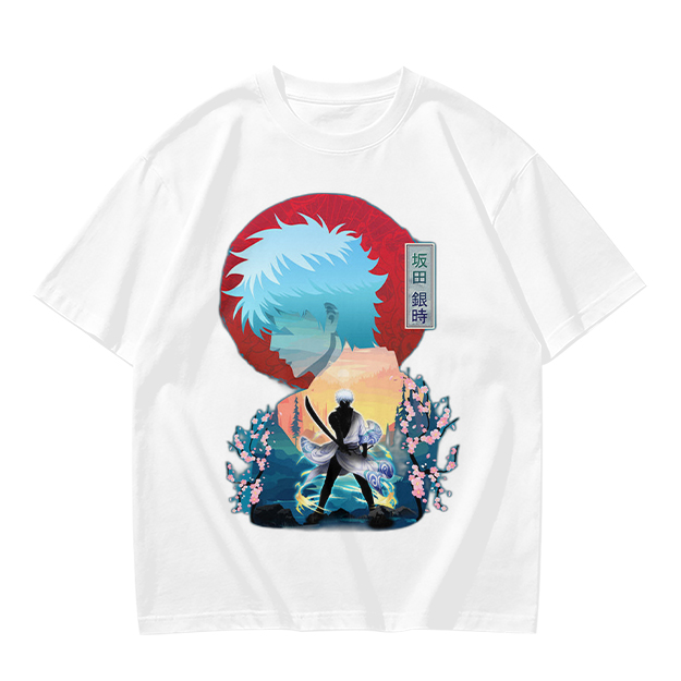 Anime samurai graphic olive green casual t-shirt
