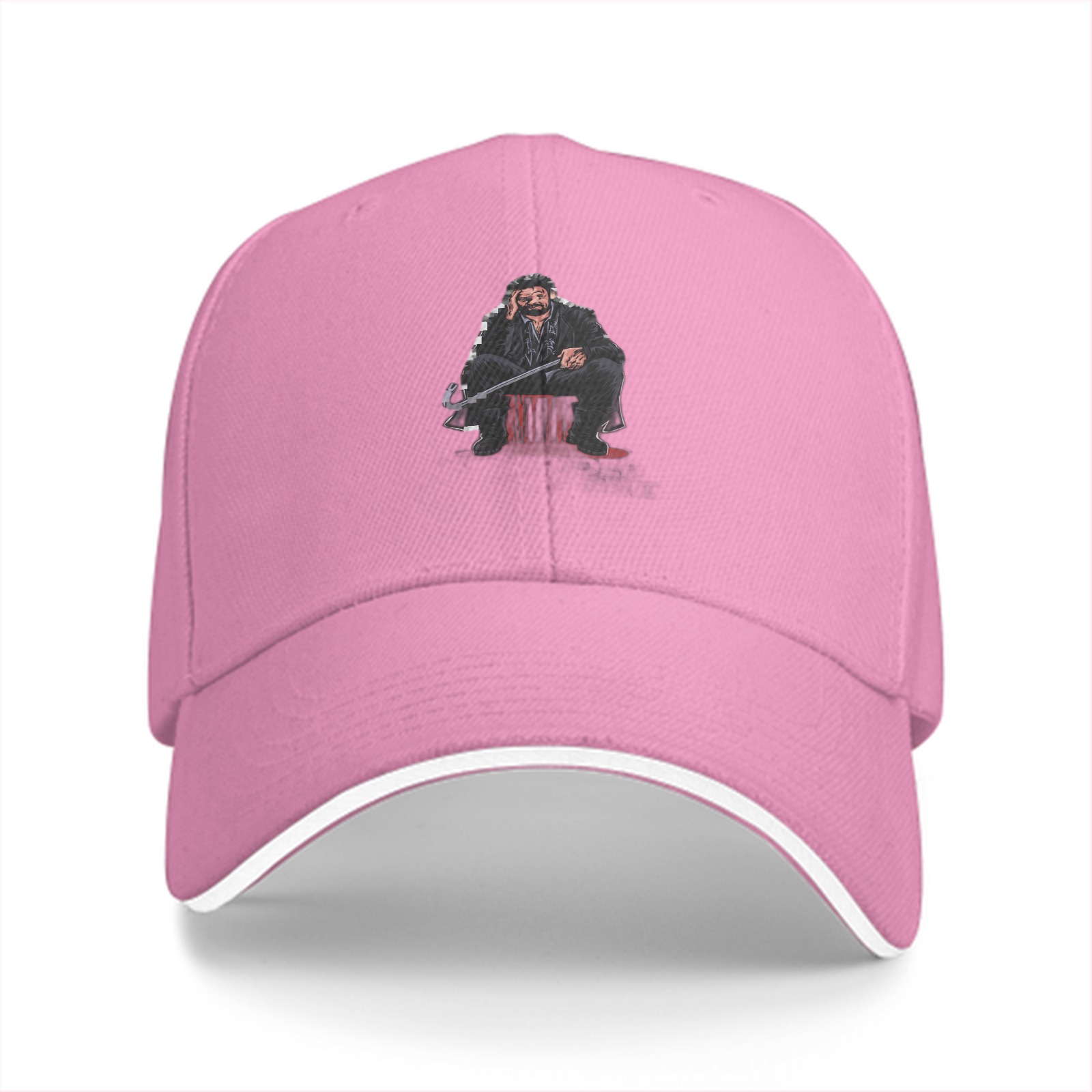 Black Baseball Cap With Sitting Grim Reaper Graphic