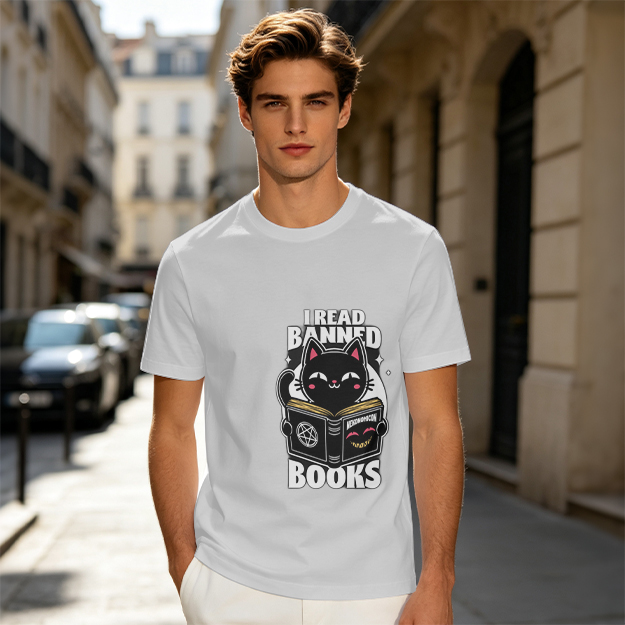 I Read Banned Books Black Cat Graphic T-Shirt