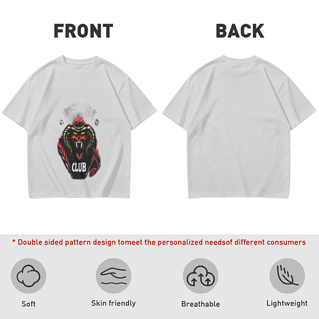Olive Graphic T-Shirt With Demon Head And CLUB Print