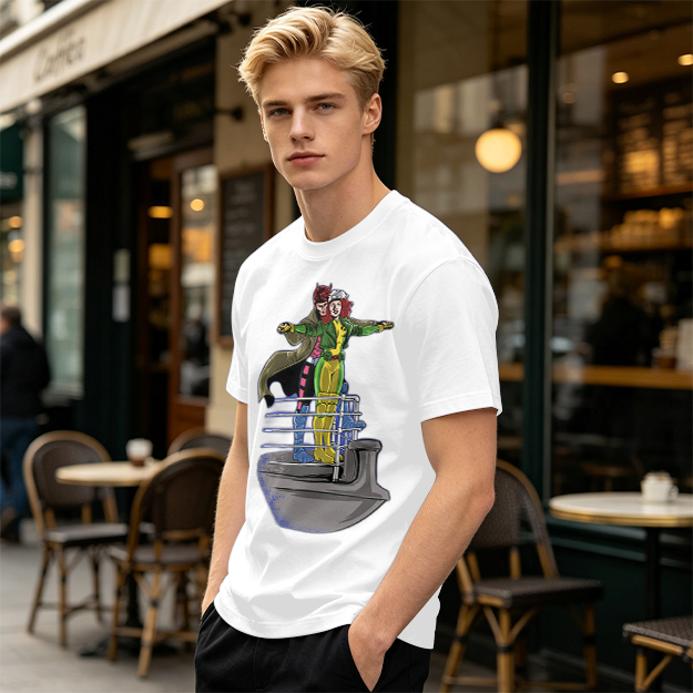 X-Men Rogue and Gambit Titanic pose graphic t-shirt