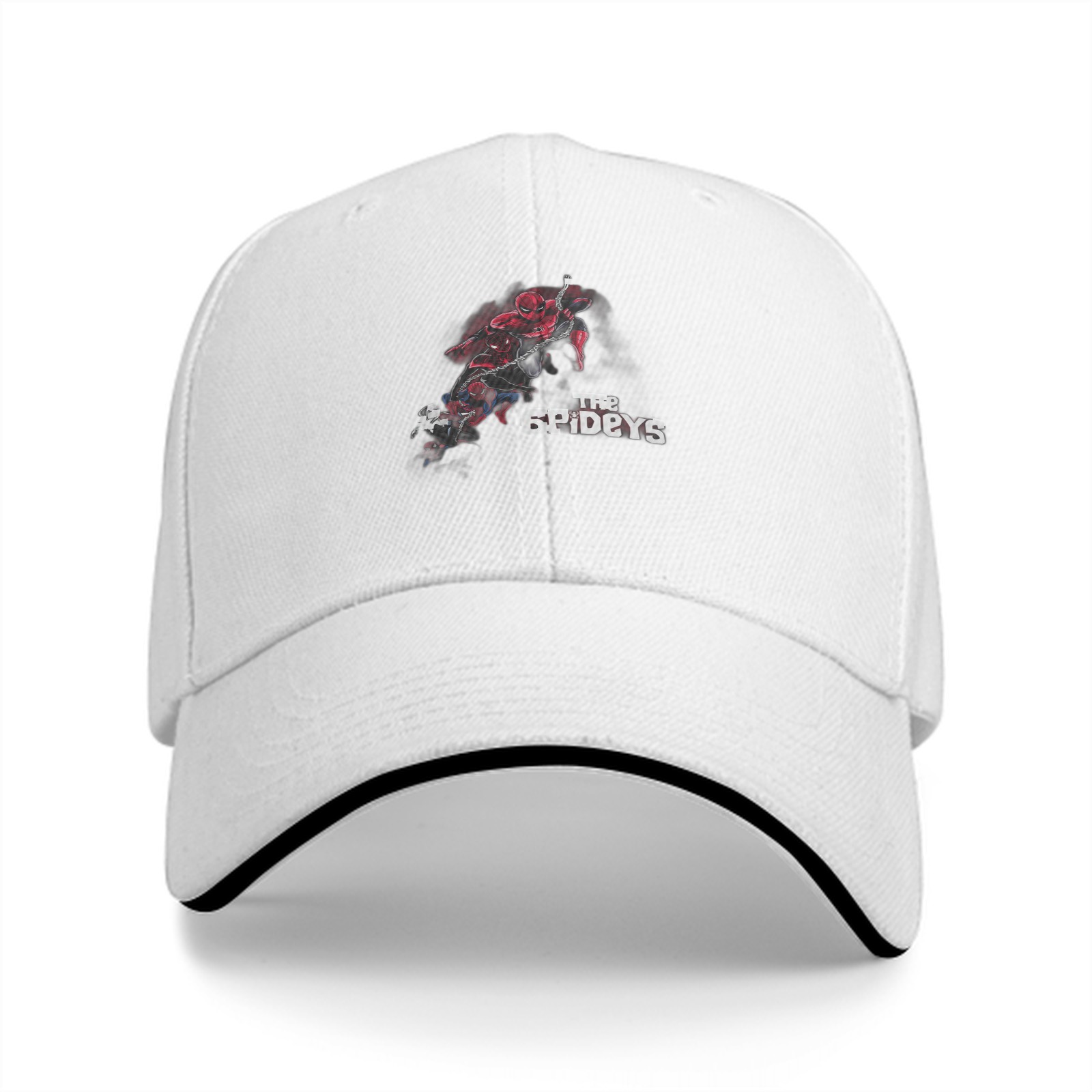 Black baseball cap with The Spideys graphic print
