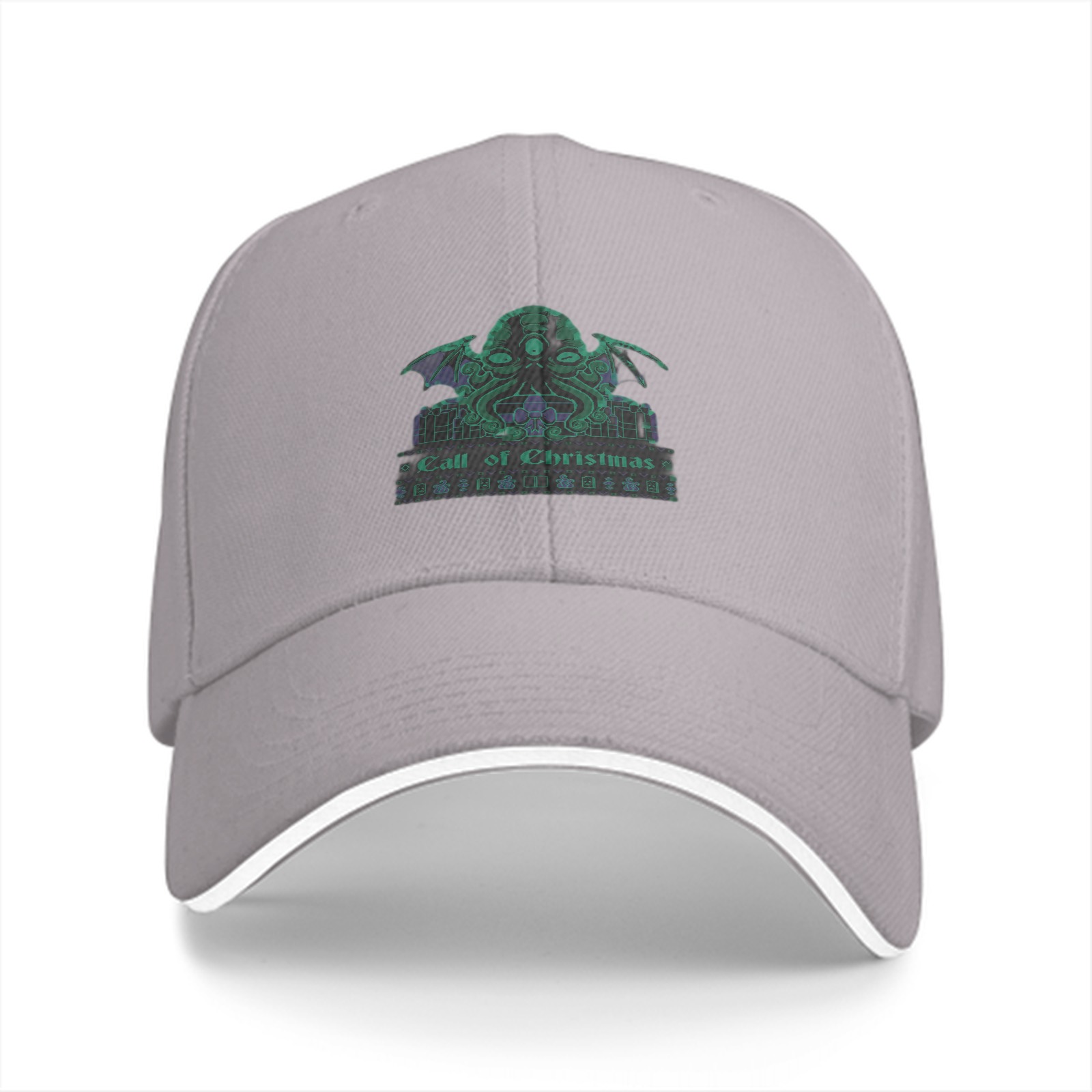 Black Baseball Cap With Cthulhu 'Call of Christmas' Graphic