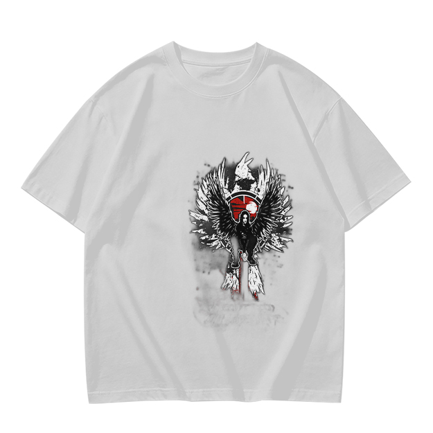 Olive T-Shirt With Winged Warrior Graphic Print