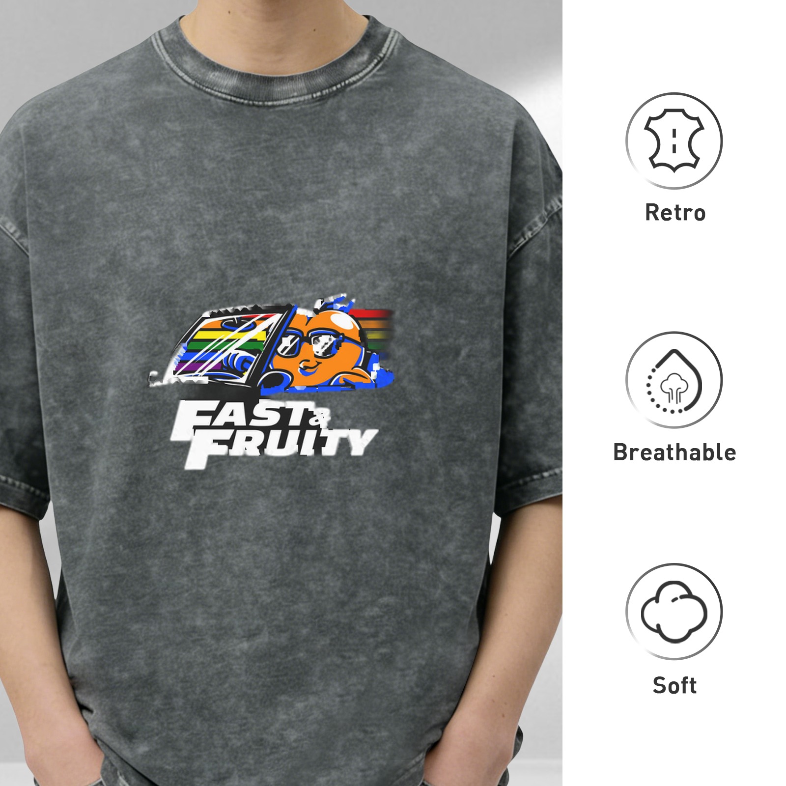 Fast and Fruity Graphic Acid Wash T-Shirt