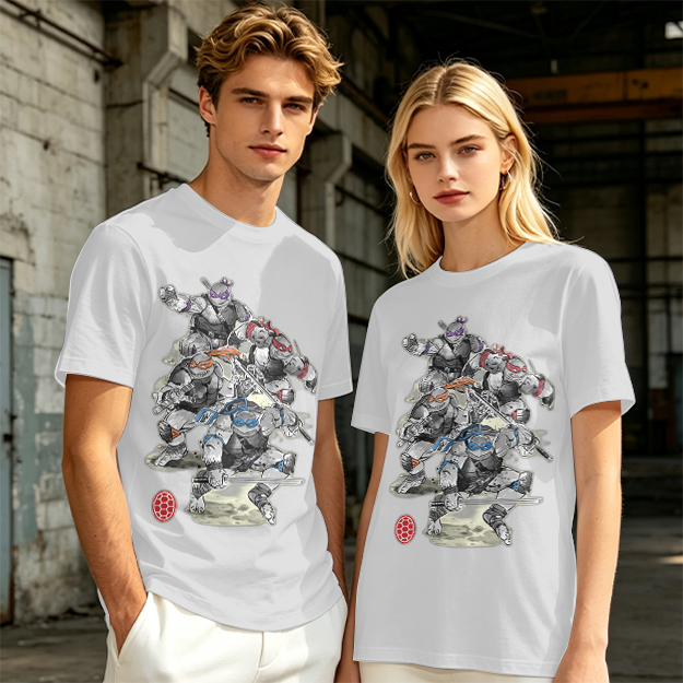 Olive T-Shirt Featuring Ninja Turtles Graphic Design