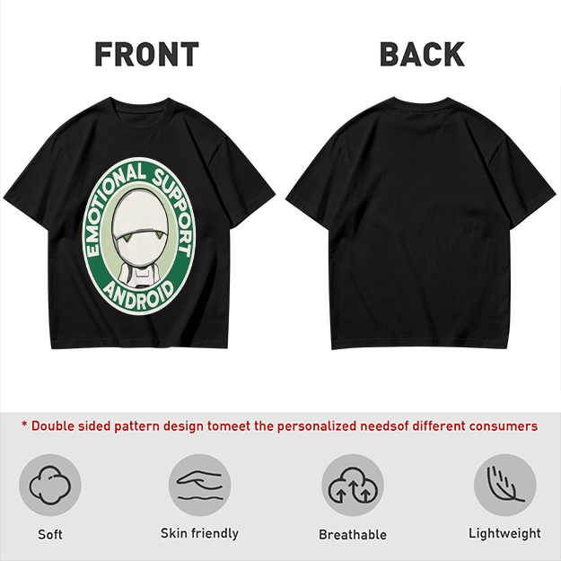 Emotional Support Android Graphic T-Shirt